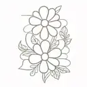 cross and daisy flower tattoo design idea