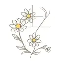 cross and daisy flower tattoo design idea