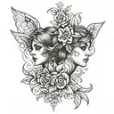 Gemini twins tattoo design idea