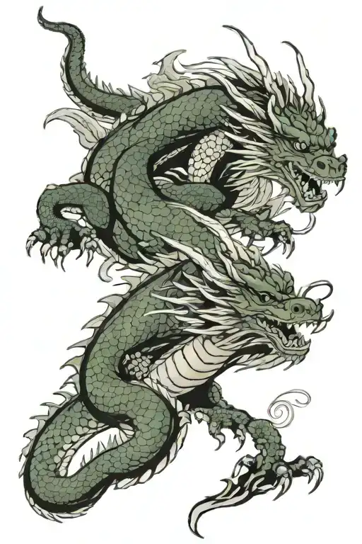 earth dragon flying tattoo design idea