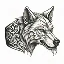 wolf ring finger tattoo design idea