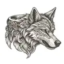 wolf ring finger tattoo design idea