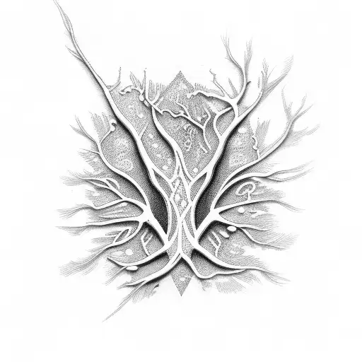A detailed illustration of a neuron tattoo design idea