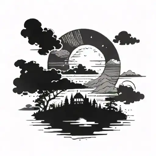 The sky is the limit and the road, through the land! Make me a sketch with the sentence tattoo design idea