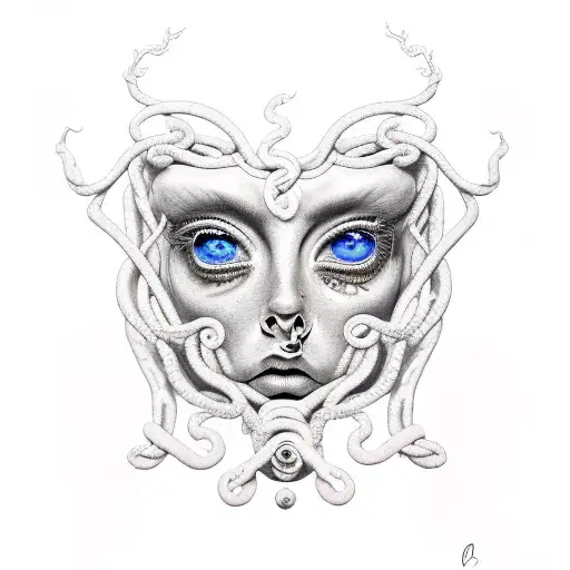 Medusa with crying eyes tattoo design idea
