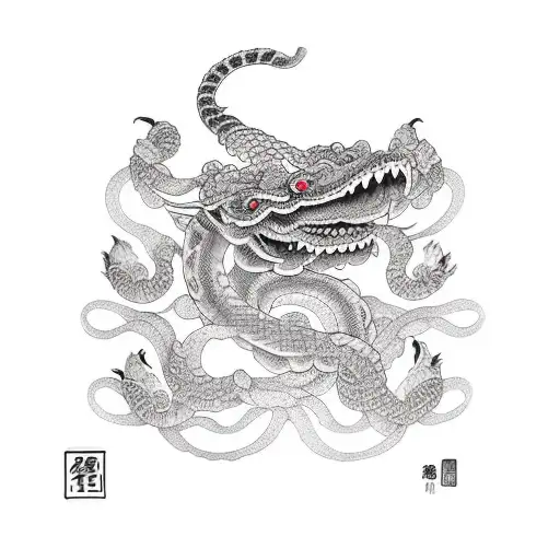 leao e cobra amigos  tattoo design idea