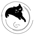 calico cat, persian black cat, 3 kittens, a small black kitten going in a circle   tattoo design idea