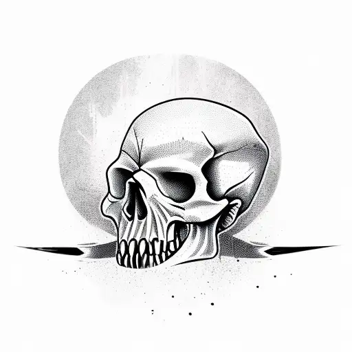 monster skull  tattoo design idea