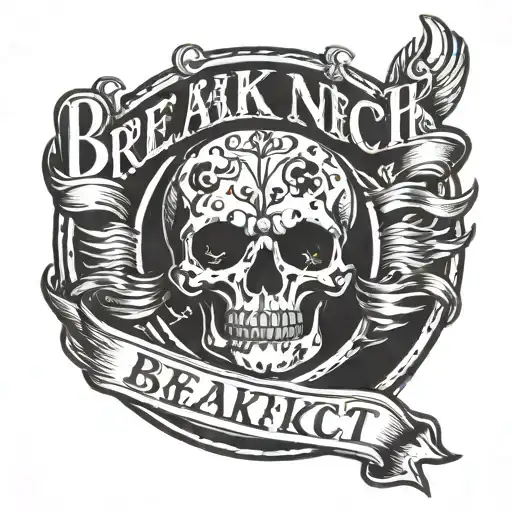 the word "Breakneck" into an 80s style tattoo tattoo design idea