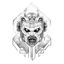 lobo robot tattoo design idea