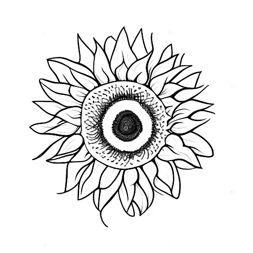 sunflower and bee tattoo design idea