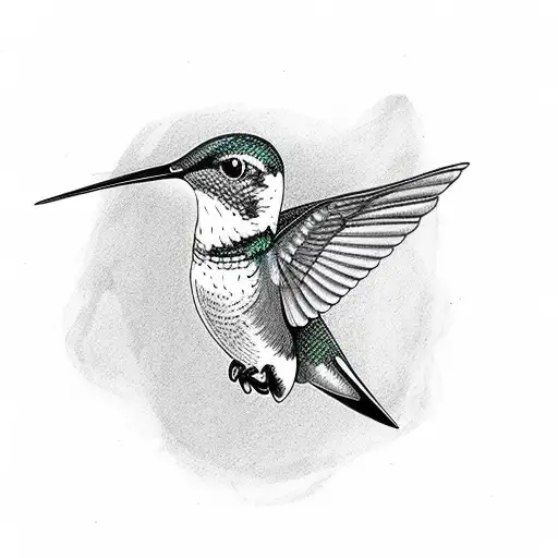 Ruby Throated Hummingbird tattoo design idea