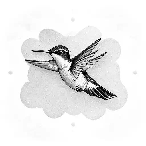Ruby Throated Hummingbird tattoo design idea