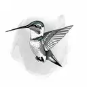 Ruby Throated Hummingbird tattoo design idea