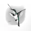 Ruby Throated Hummingbird tattoo design idea