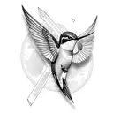 Ruby Throated Hummingbird tattoo design idea
