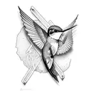 Ruby Throated Hummingbird tattoo design idea