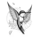 Ruby Throated Hummingbird tattoo design idea