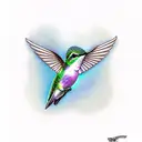 Ruby Throated Hummingbird with 0706 hidden in the wing tattoo design idea