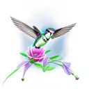 Ruby Throated Hummingbird with 0706 hidden in the wing tattoo design idea