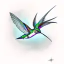 Ruby Throated Hummingbird with 0706 hidden in the wing tattoo design idea