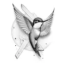 Ruby Throated Hummingbird tattoo design idea