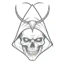 vampire skull in hood tattoo design idea