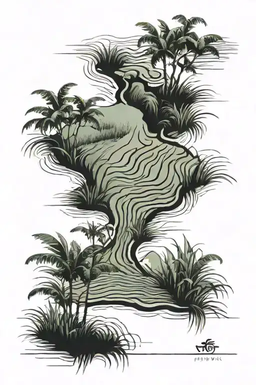 vietnam rice field tattoo design idea
