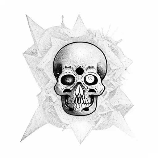 calavera de simio con cuernos de reno tattoo design idea