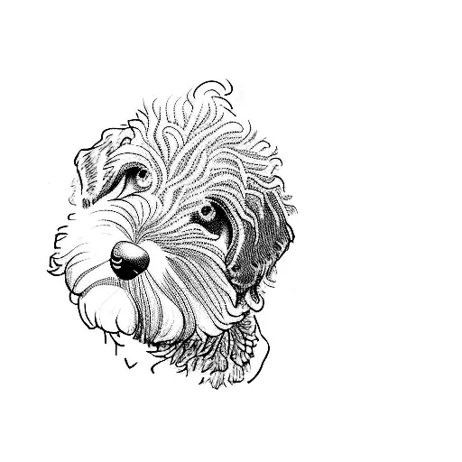 a bernedoodle face tattoo design idea