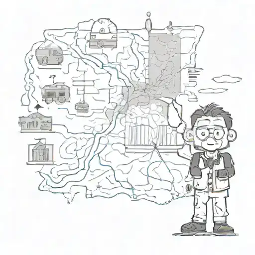 An abstract interpretation of a disaster manager in action, with a map of Idaho in the background tattoo design idea