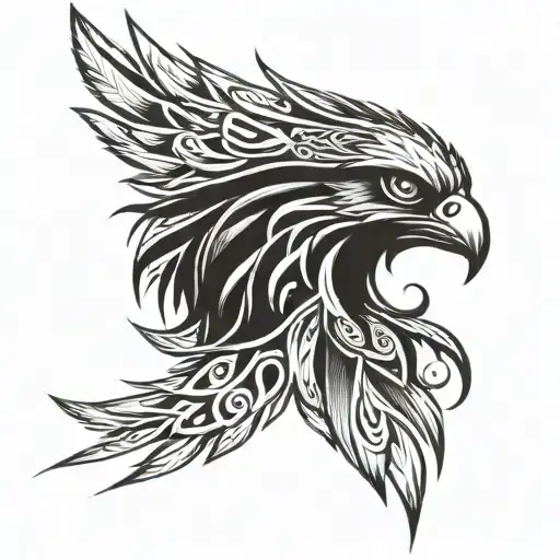tribal hawk wing shoulder It should crawl tattoo design idea