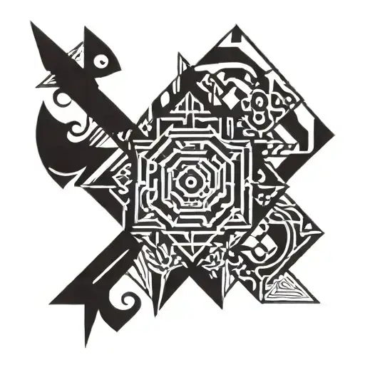 Jamaican Saggitarius arrow tattoo design idea