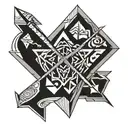 Jamaican Saggitarius arrow tattoo design idea
