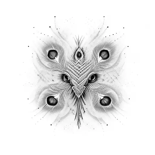 Trishul dambroo peacock  tattoo design idea