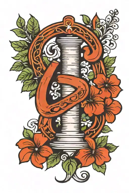 lucky,horseshoe,clover,smoky,lucky#7 tattoo design idea