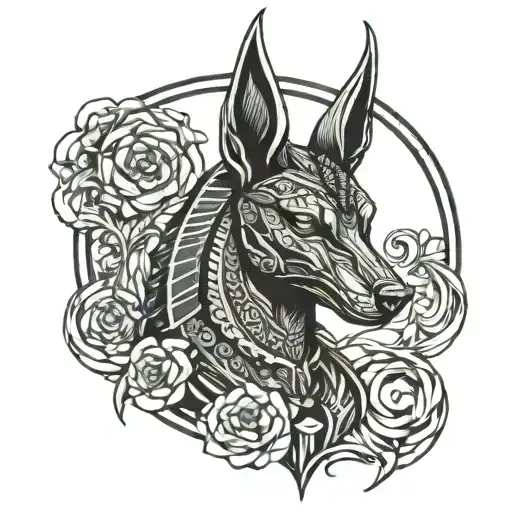 Anubis god tattoo design idea