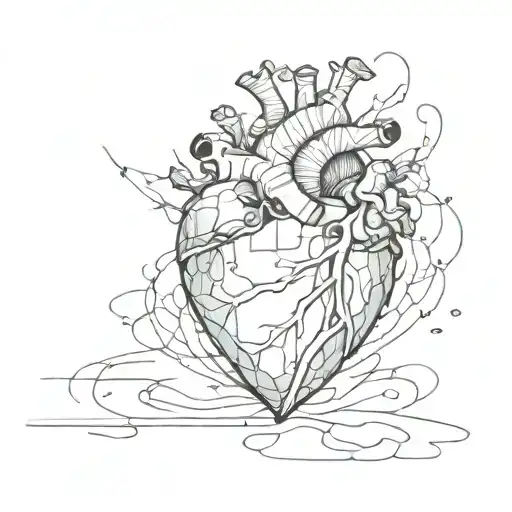 heart made of glass my mind of stone tattoo design idea