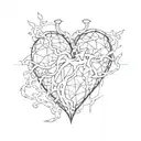 heart of glass mind of stone tattoo design idea