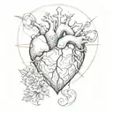 heart of glass mind of stone tattoo design idea