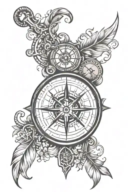viking compass tattoo design idea