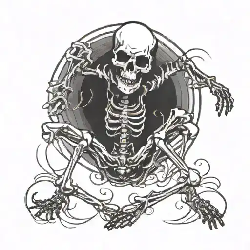 dancing skeleton tattoo design idea