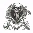 dancing skeleton tattoo design idea