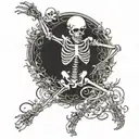 dancing skeleton tattoo design idea