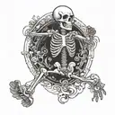 dancing skeleton tattoo design idea