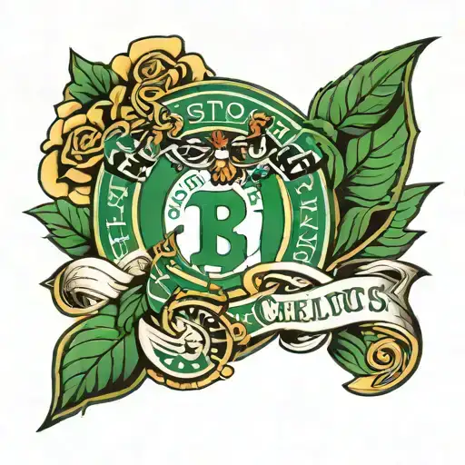 Boston Celtics theme throat tattoo tattoo design idea