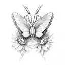 Dos mariposas tattoo design idea