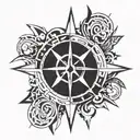 compass rose with RA, JA, AA and HA instead of N,S,E and W tattoo design idea