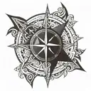 compass rose with RA, JA, AA and HA instead of N,S,E and W tattoo design idea