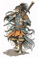 Indian warrior tattoo design idea